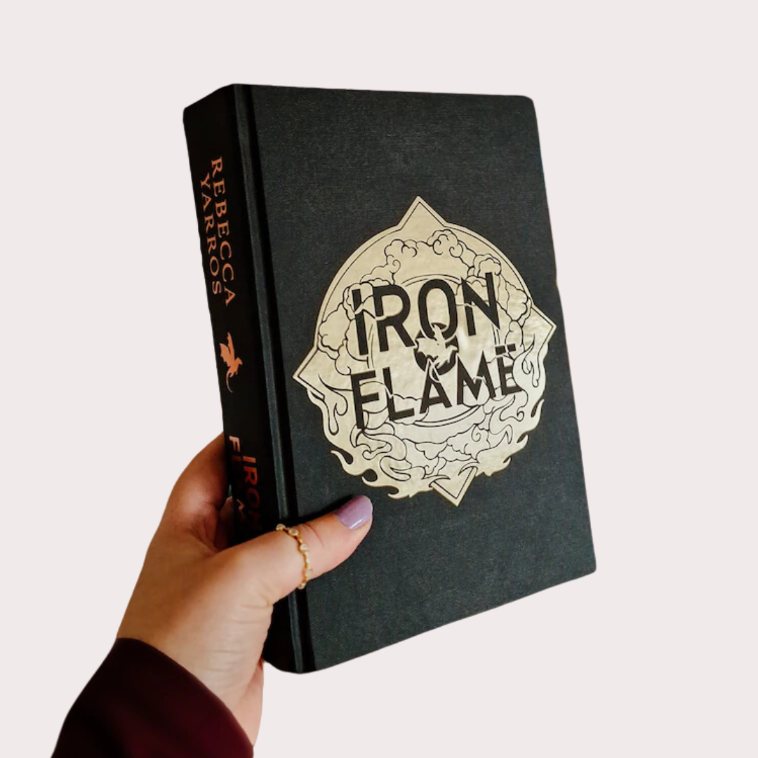 Iron flame gold vinyl decal for book covers (book NOT included)