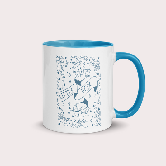 Little fox blue 11oz ceramic coffee mug