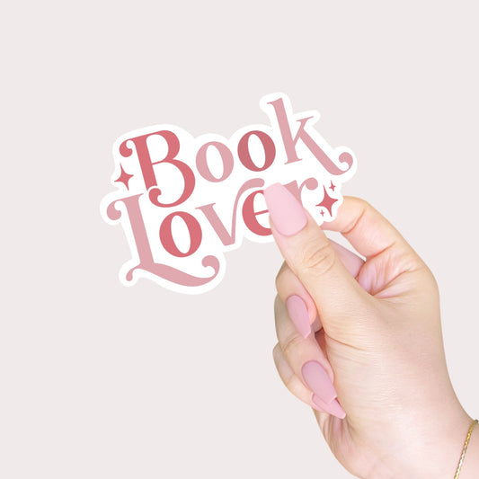 Book lover two tone pink sticker