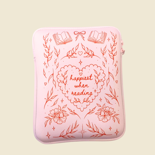 Happiest when reading book sleeve