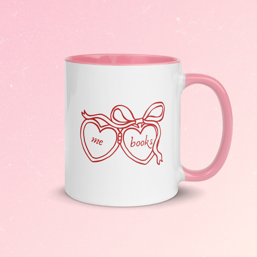 Me + books locket mug