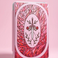 Pink stained glass style rose kindle case with clear back Paperwhite 12th 7"/11th 6.8"/basic 2022/2024