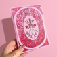 Pink stained glass style rose kindle case with clear back Paperwhite 12th 7"/11th 6.8"/basic 2022/2024
