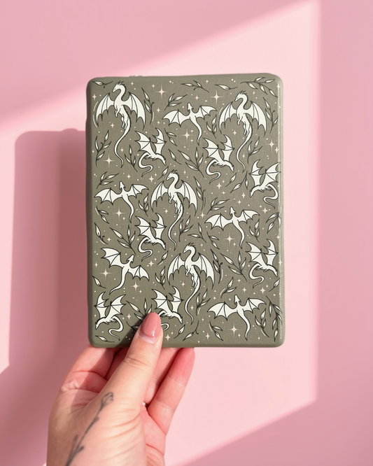 Green dragon pattern kindle case with clear back Paperwhite 12th 7"/11th 6.8"/basic 2022/2024