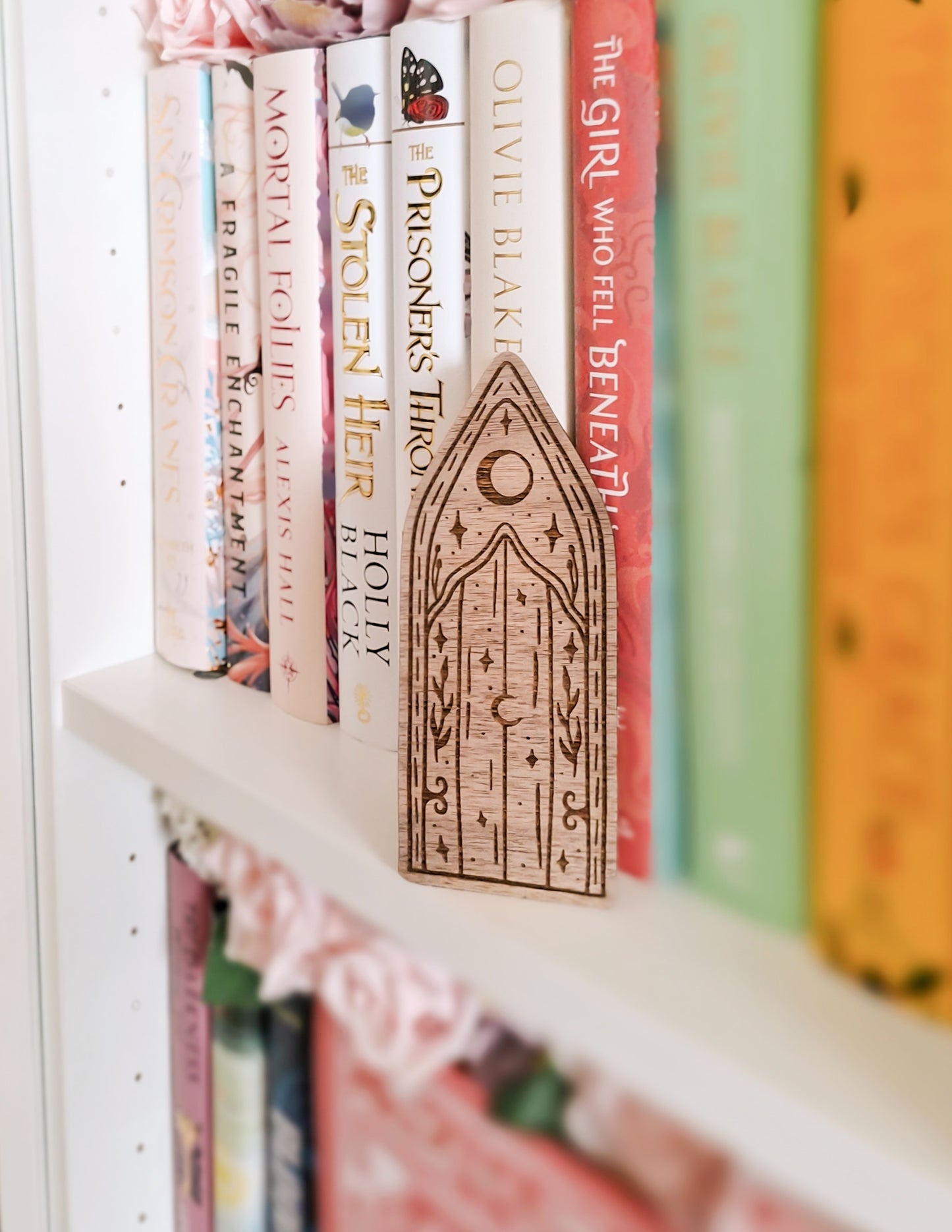 Fairy door engraved wooden bookmark