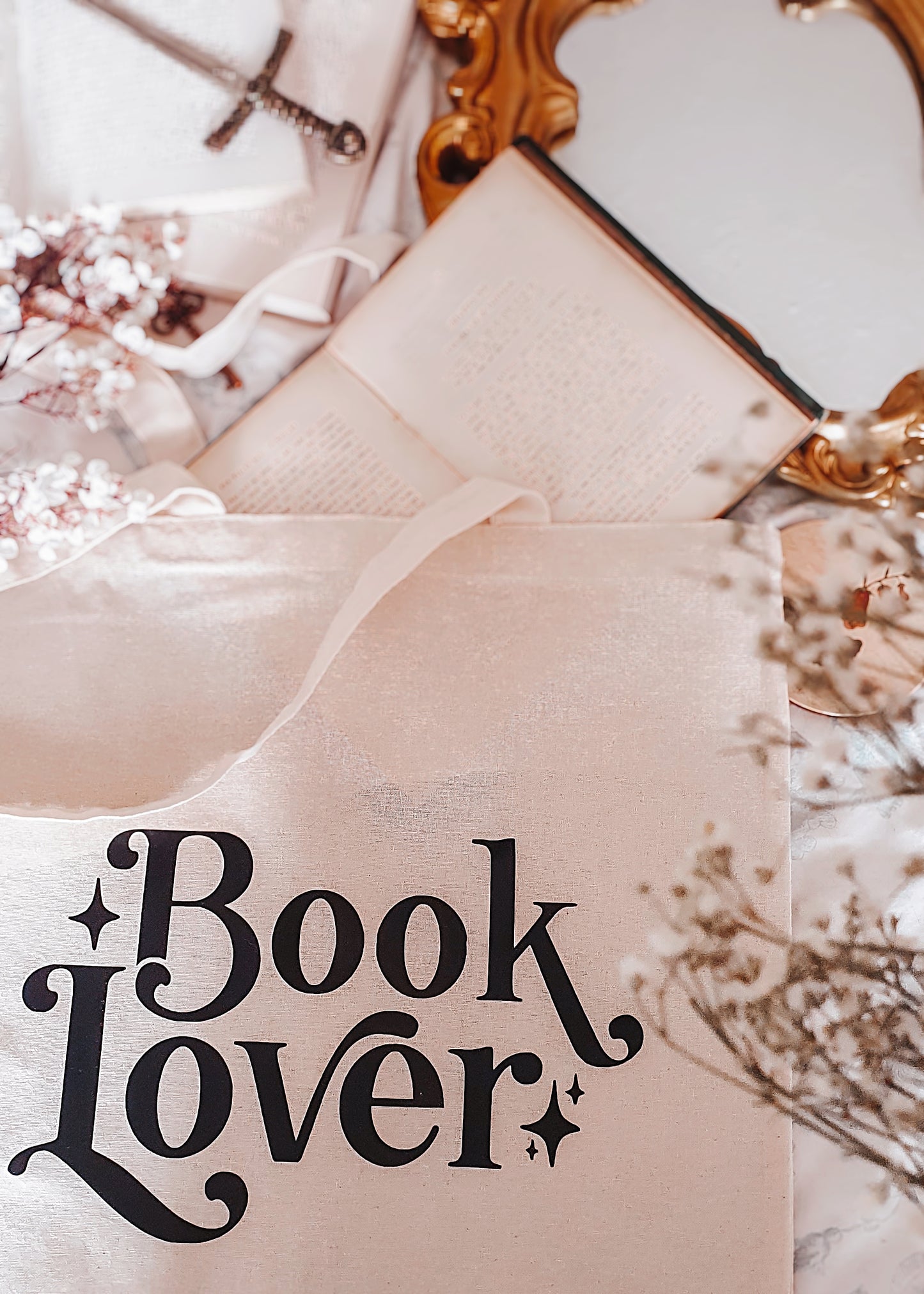 Book lover cotton tote bag