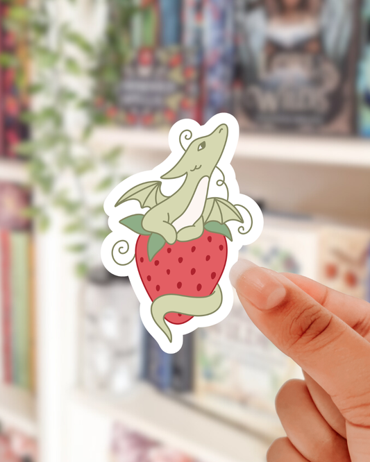 strawberry matcha dragon sticker