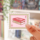 strawberry matcha book stamp sticker