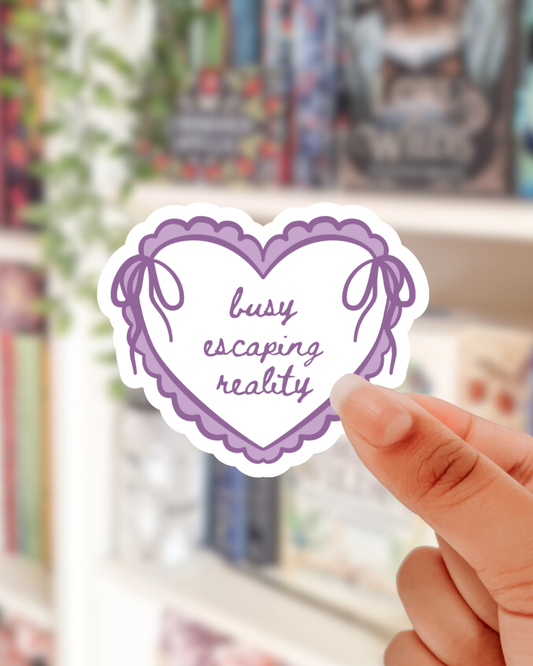 busy escaping reality heart sticker