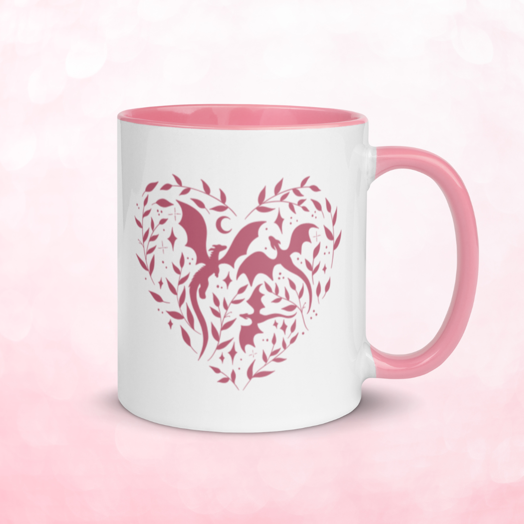 Pink dragon heart 11oz ceramic mug