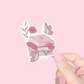 Pink book stack sticker