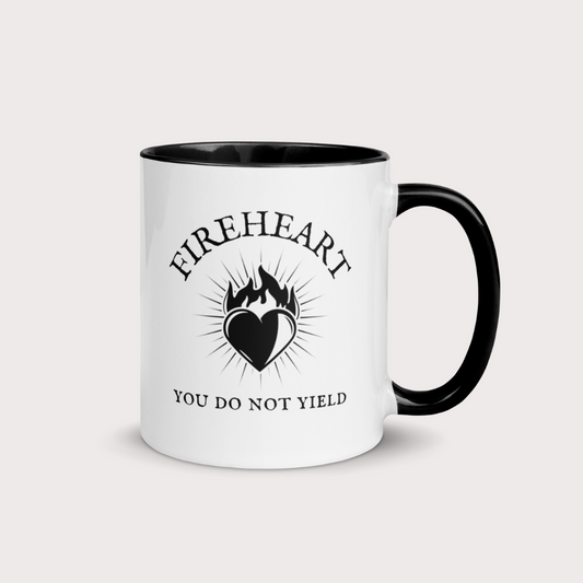 Throne of glass fireheart ceramic mug with black handle - officially licensed by Sarah J Maas