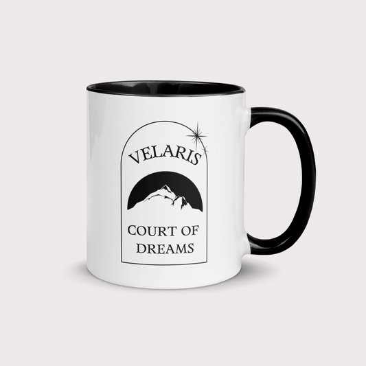 ACOTAR Velaris black handle 11oz ceramic mug officially licensed by Sarah J Maas