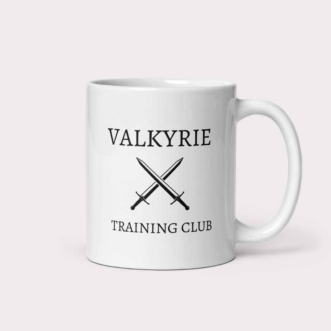 Valkyrie training club crossed swords 11oz ceramic mug