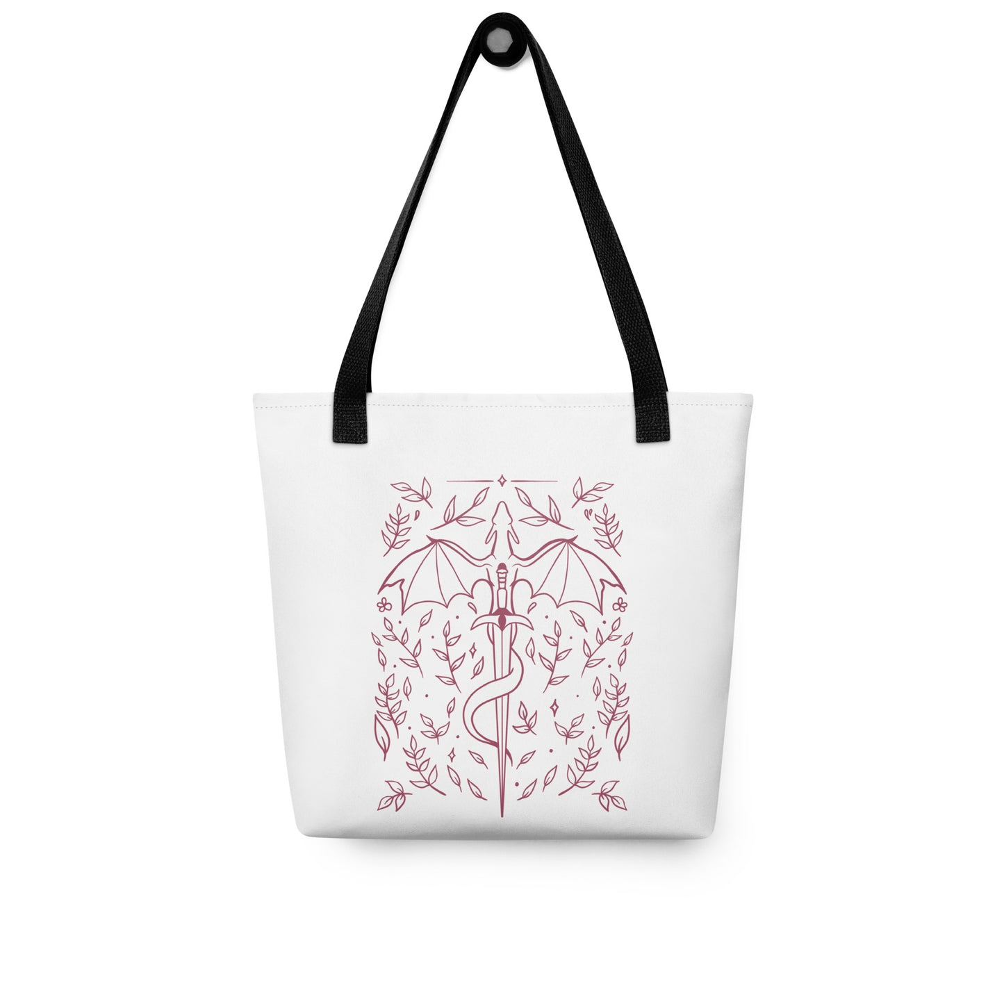 Book dragon cotton tote bag