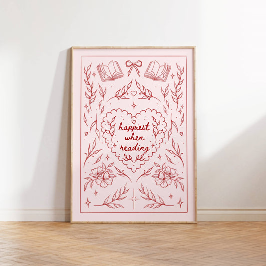 Happiest when reading poster