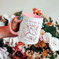 The archer and the fox pink 11oz ceramic coffee handle mug