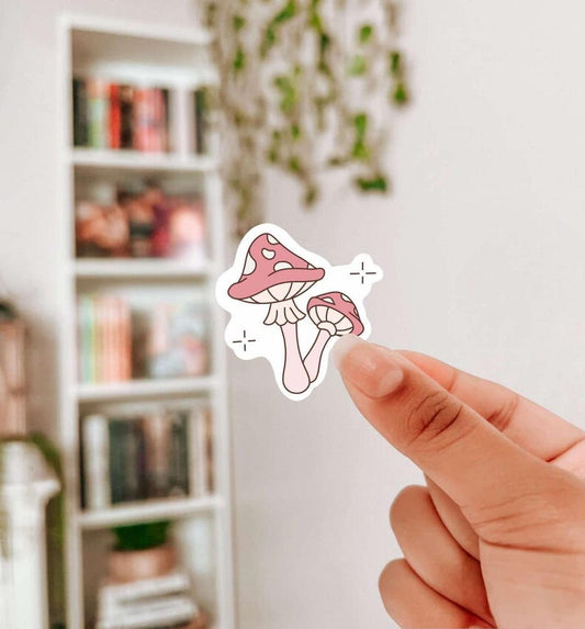 Pink mushrooms sticker