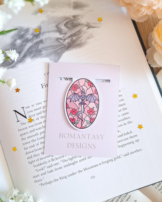 Stained glass dragon magnetic bookmark