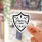 Book genre shield sticker - mystery