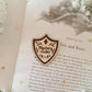 Bookish shields wooden engraved pins