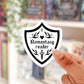 Book genre shield sticker - romantasy