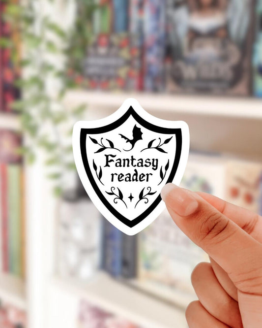 Book genre shield sticker - fantasy