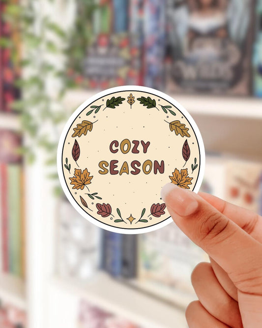 cozy season autumn leaves sticker