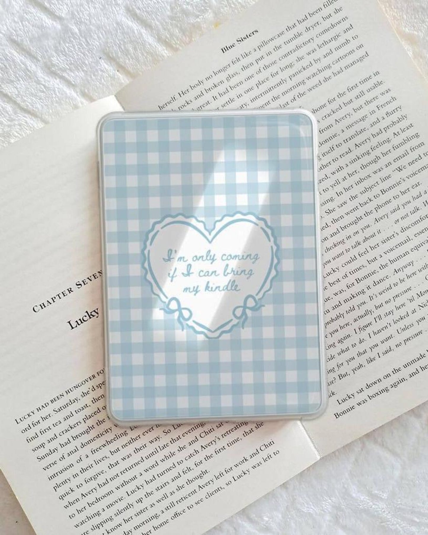 Gingham heart Kindle insert