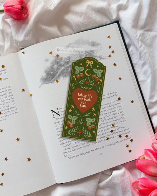 One book at a time folklore collection die cut bookmark