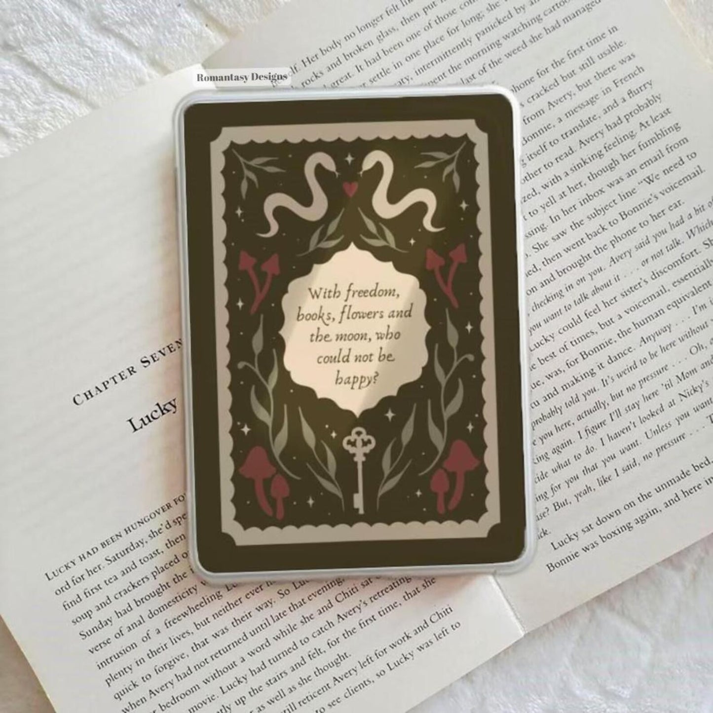 Freedom, books, flowers Kindle insert