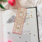 book lover pink and green tulip folklore bookmark