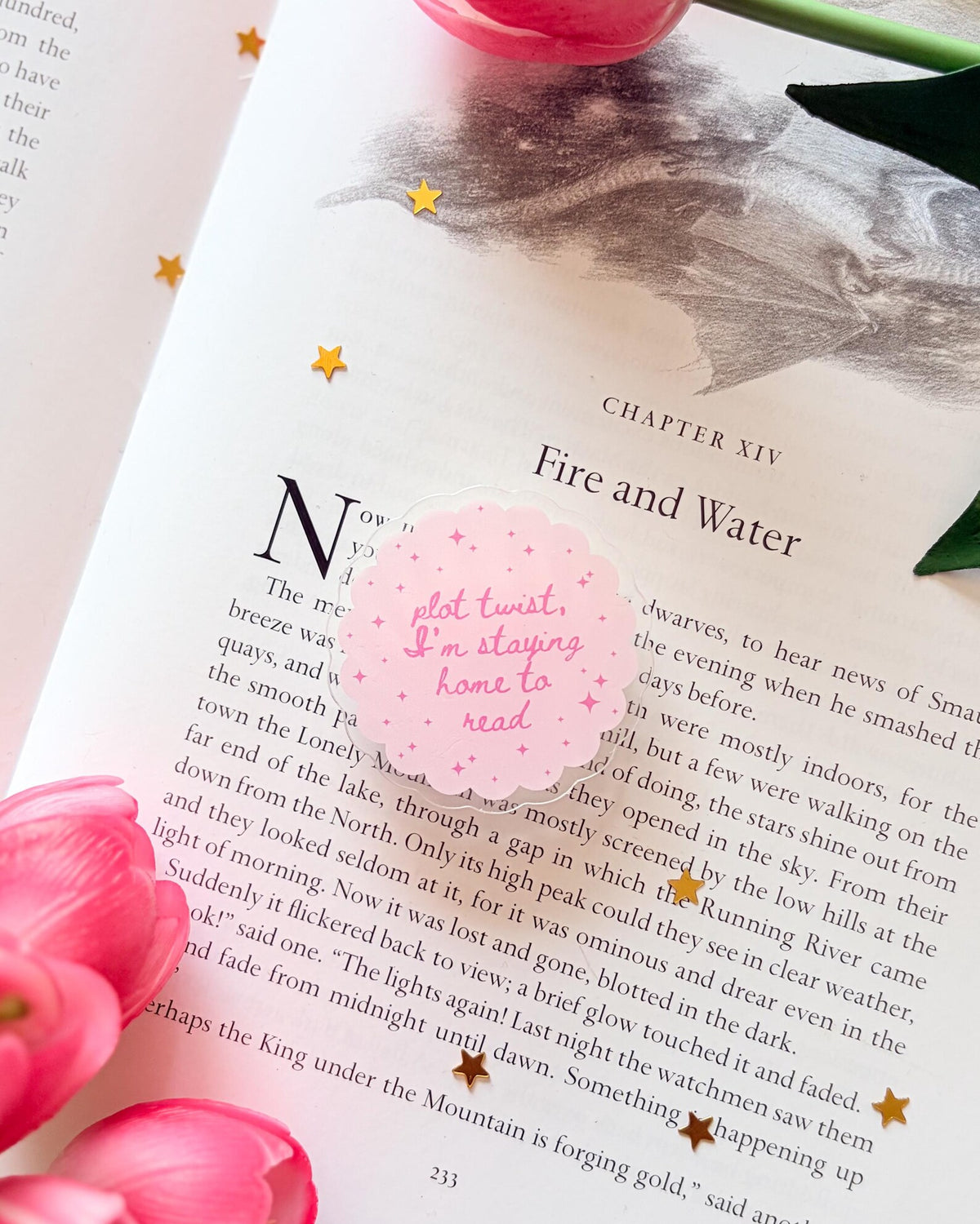 Plot twist kindle/phone grip: adhesive acrylic e-reader grip