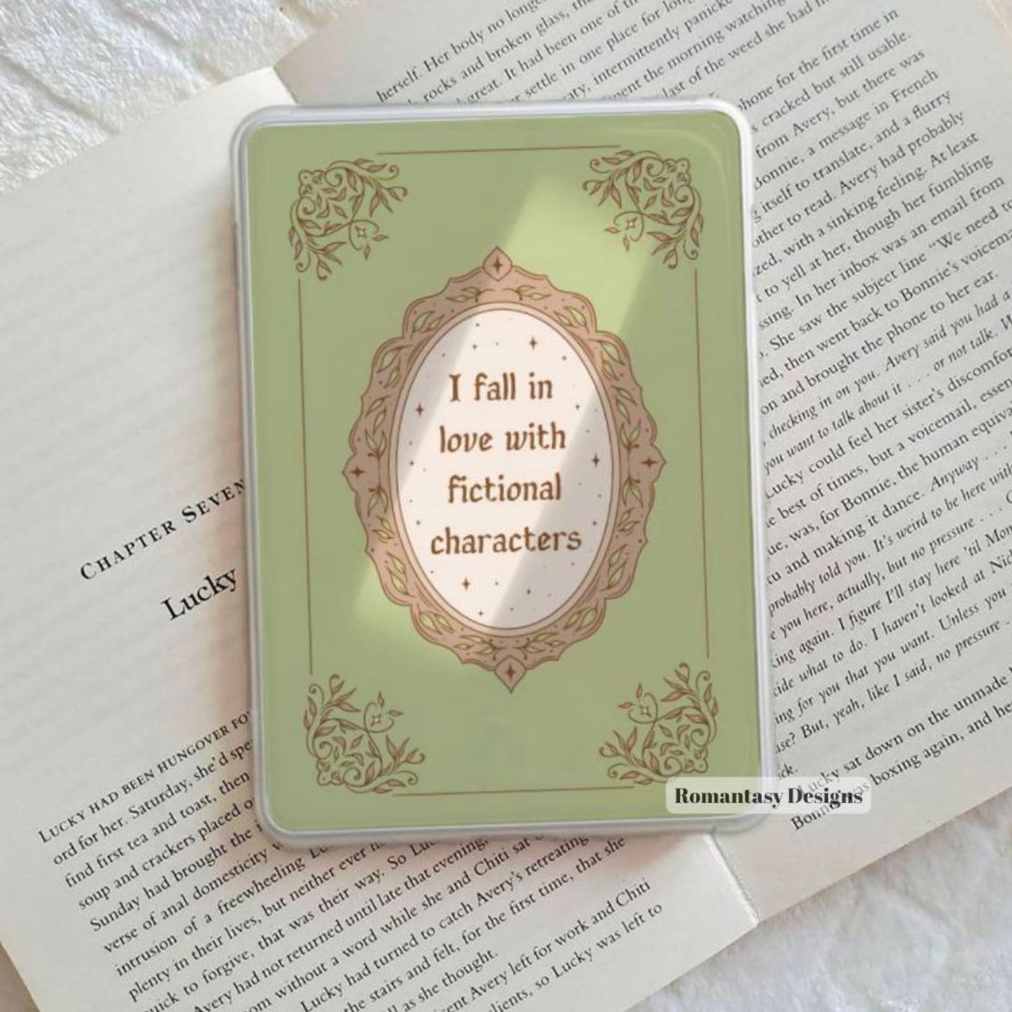 I fall in love with fictional characters Kindle insert