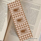 Autumn plaid book stamp bookmark