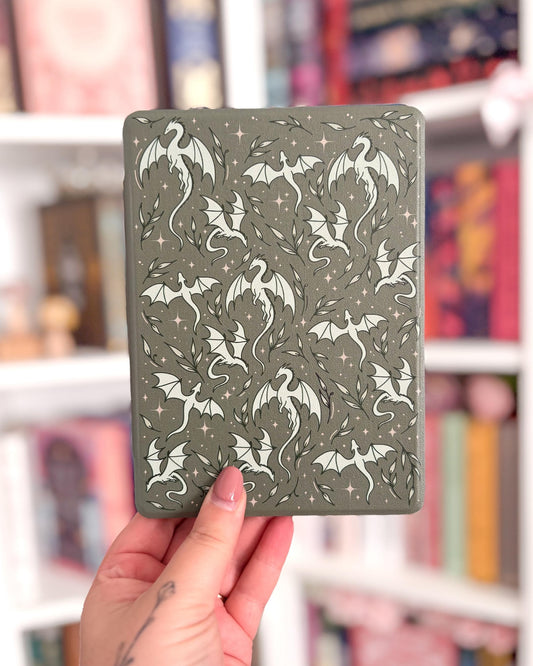 Green dragon pattern kindle case with clear back Paperwhite 12th 7"/11th 6.8"/basic 2022/2024