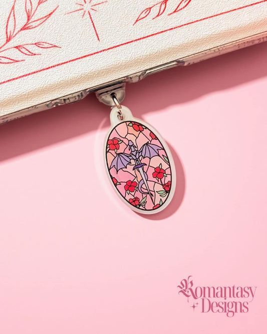Stained glass dragon kindle/phone dust plug charm type-c