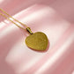 Gold plated heart shaped dragon engraved necklace