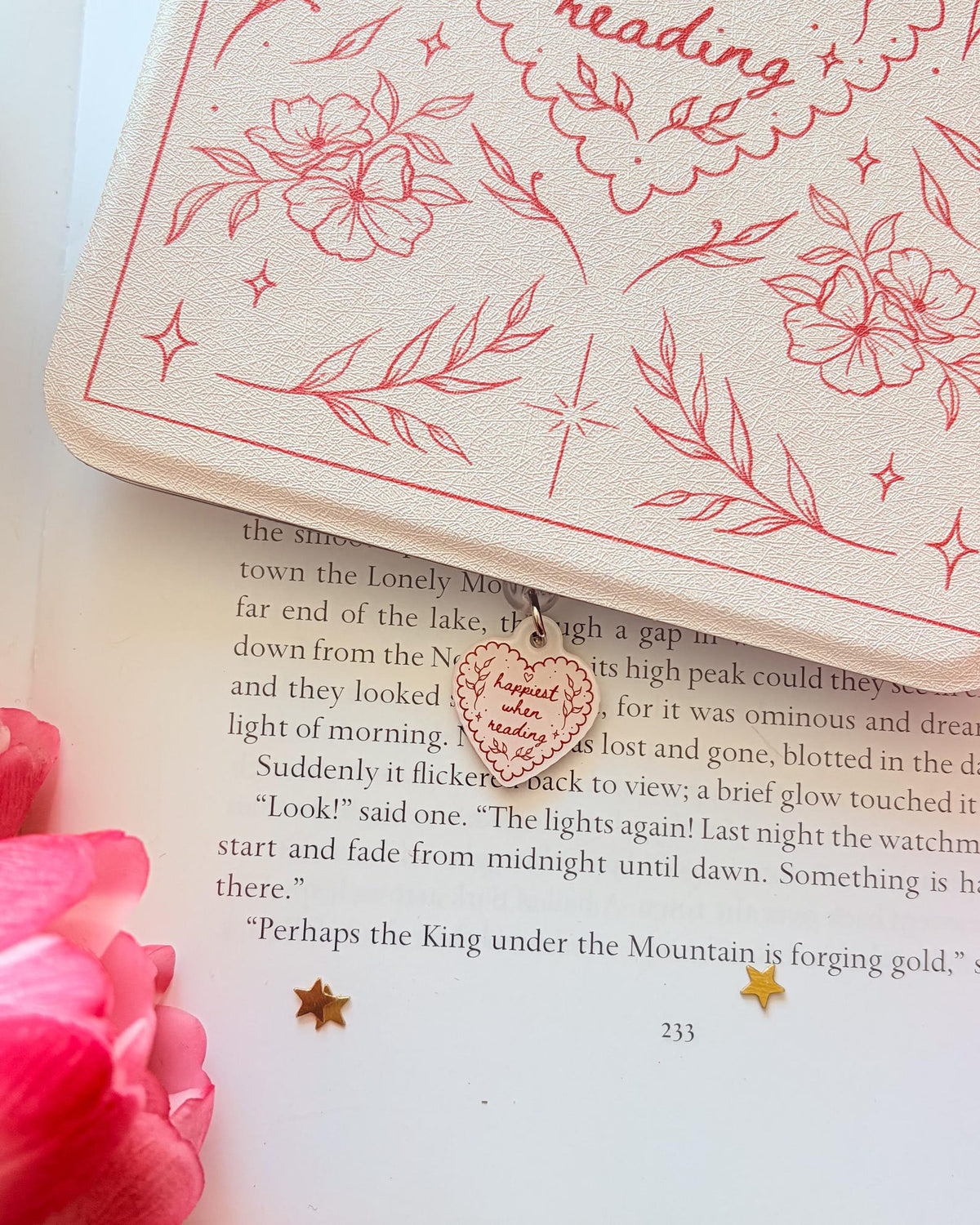 Happiest when reading pink kindle/phone dust plug charm type-c