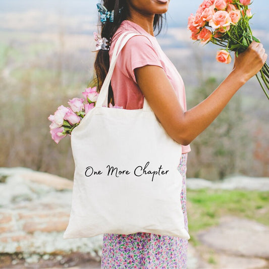 One more chapter cotton tote bag