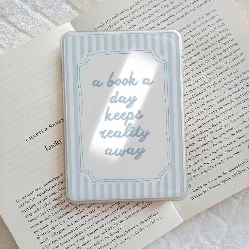 A book a day keeps reality away Kindle insert