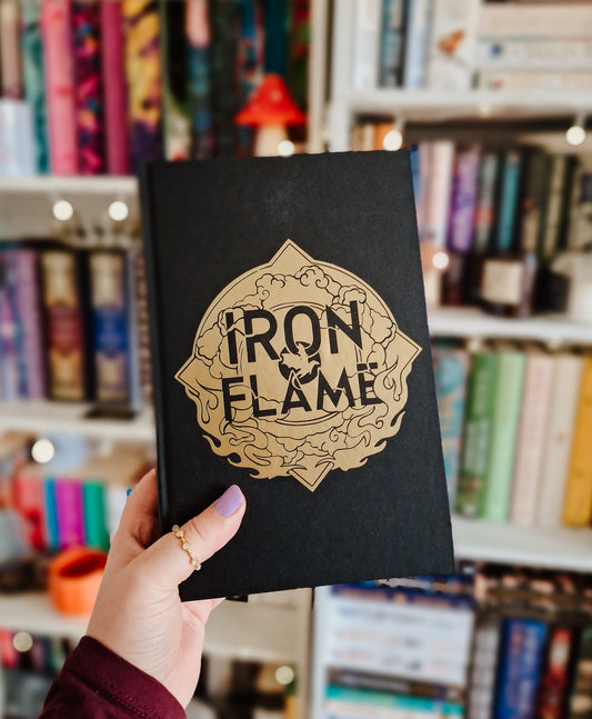 Iron flame gold vinyl decal for book covers (book NOT included)