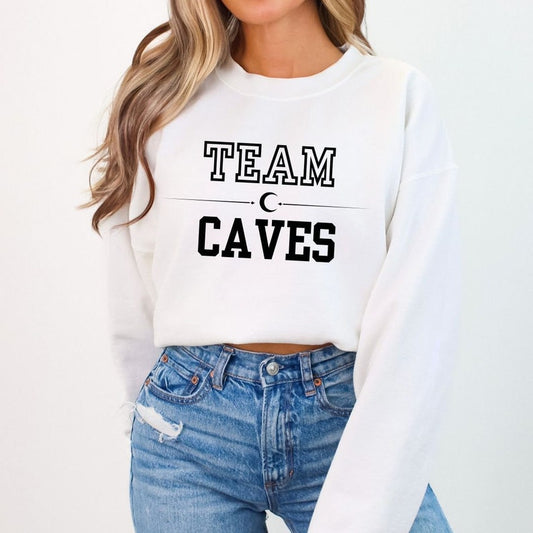 Team Caves Crescent City crewneck, grey or white