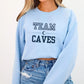 Team Caves Crescent City blue crewneck