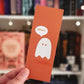 Ghost boooks orange double sided bookmark