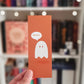 Ghost boooks orange double sided bookmark