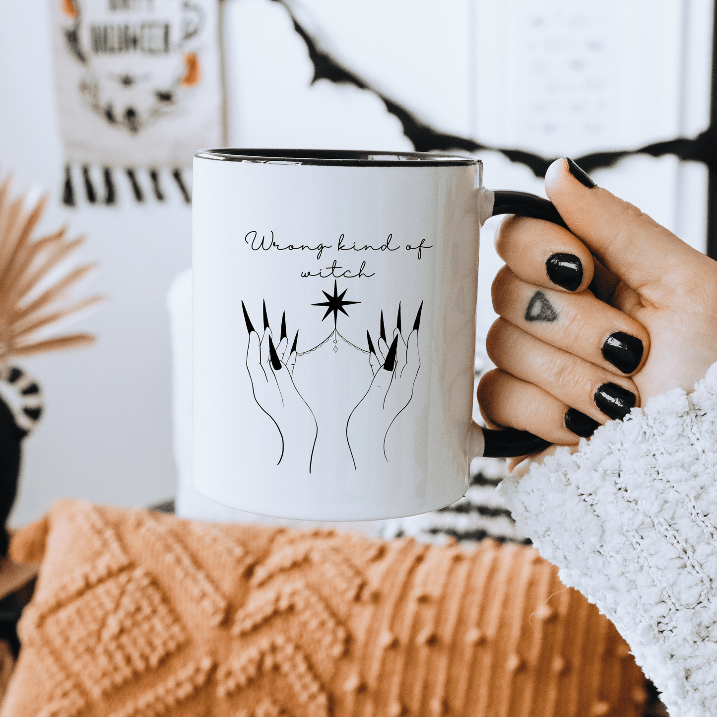 Throne of glass Manon Blackbeak "Wrong kind of witch" mug with black handle - officially licensed by Sarah J. Maas