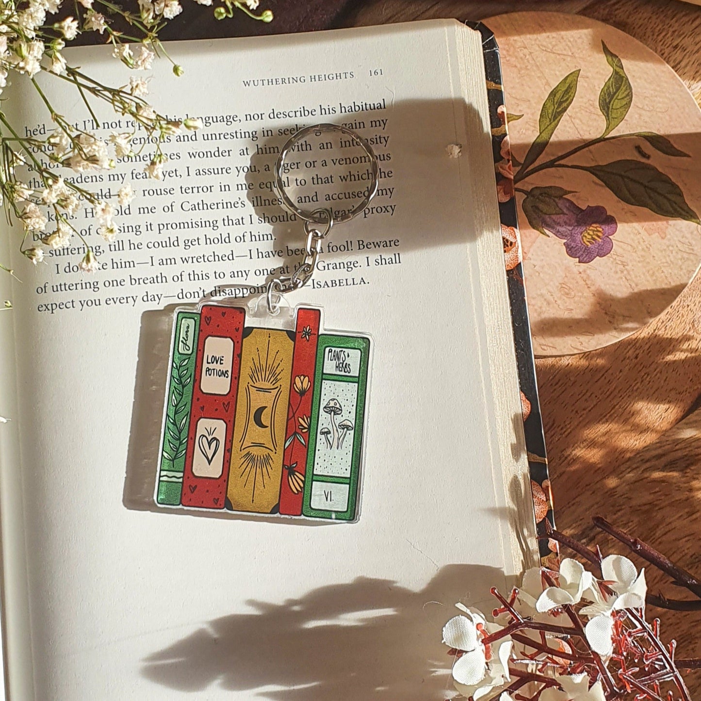 Book stack keyring