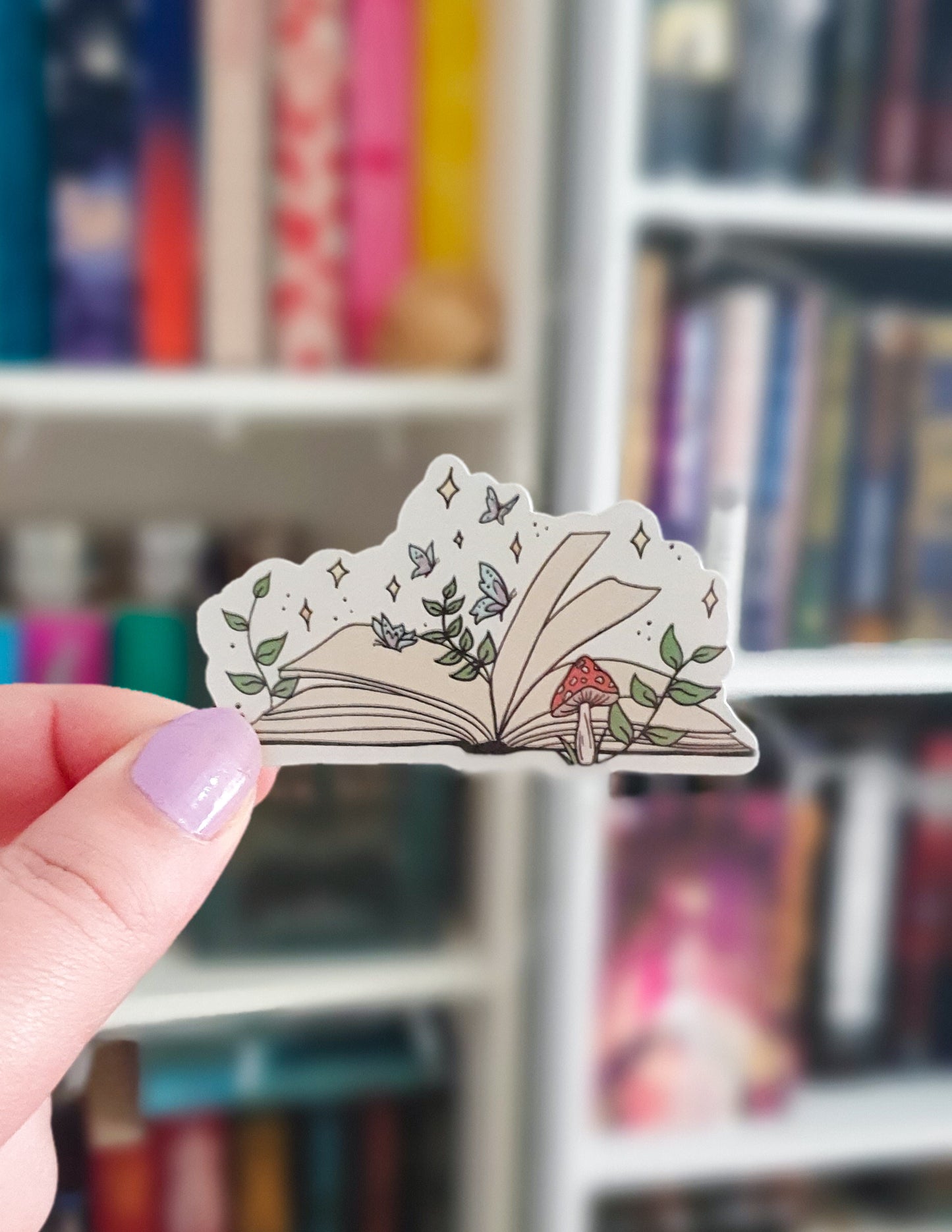 Books and butterlflies sticker