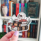 Book stack skull and mushrooms sticker